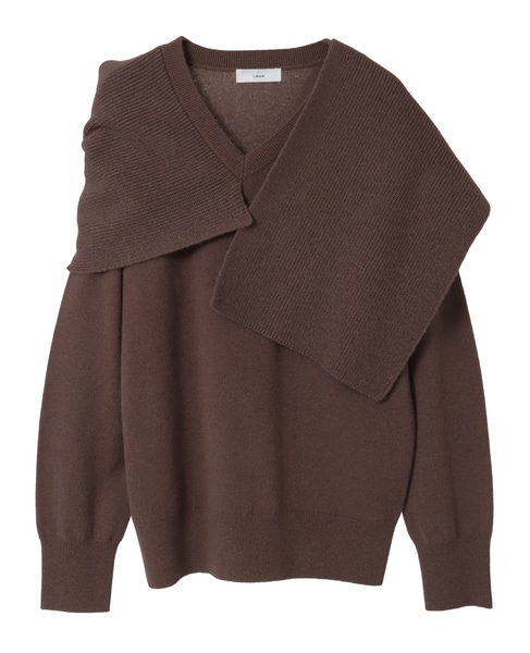 ストールデザインニットトップス 詳細画像 ブラウン 10