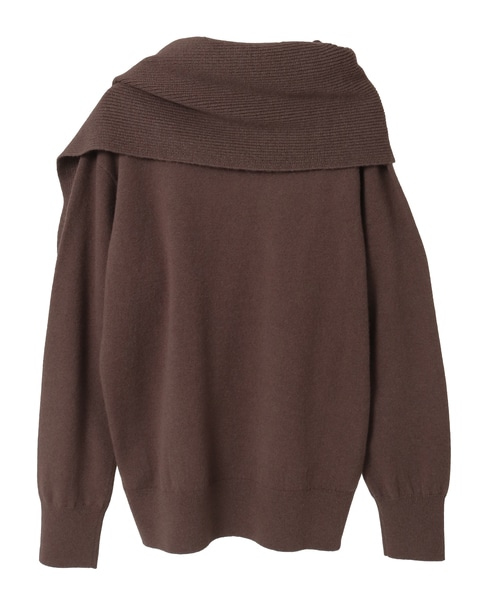 ストールデザインニットトップス 詳細画像 ブラウン 11