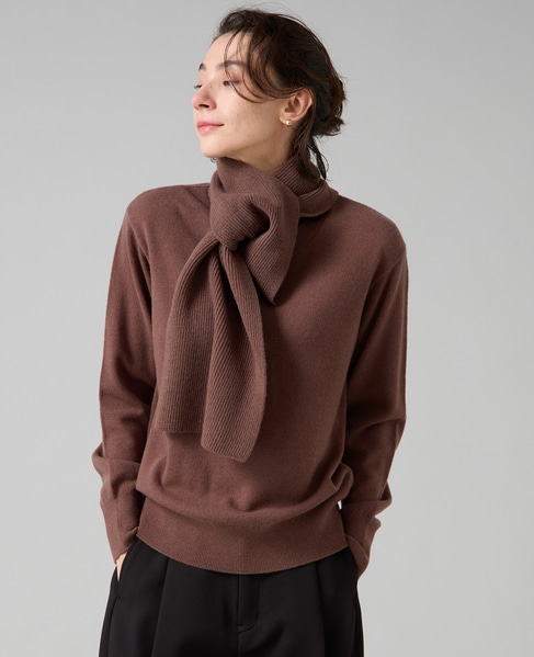ストールデザインニットトップス 詳細画像 ブラウン 2