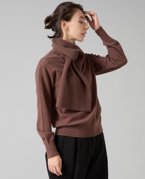 ストールデザインニットトップス 詳細画像 ブラウン 4