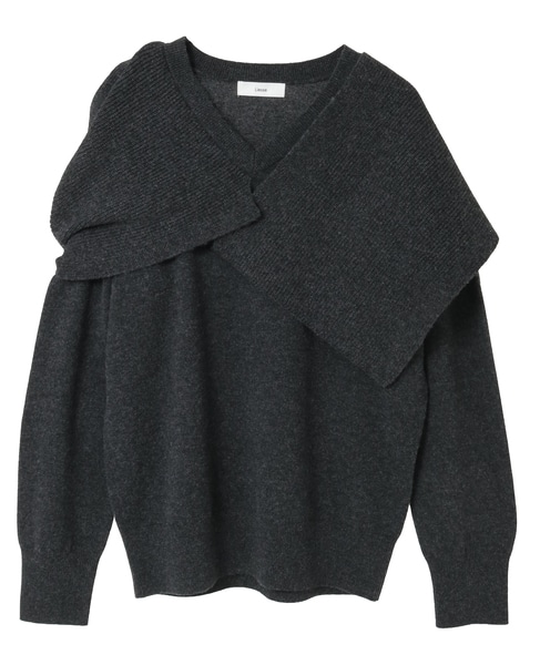 ストールデザインニットトップス 詳細画像 チャコールグレー 10
