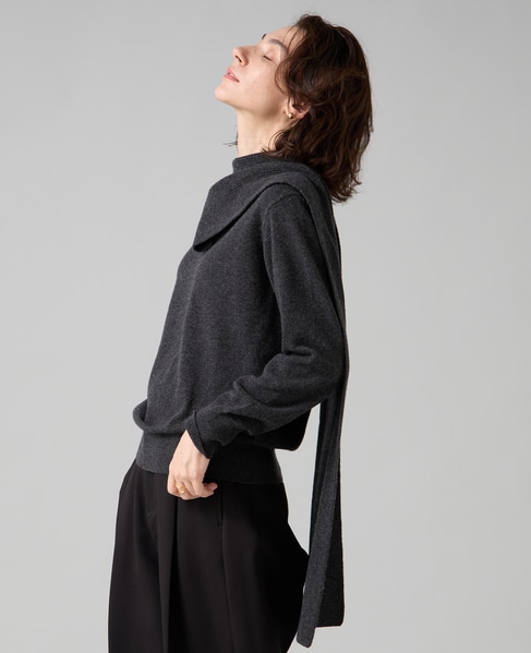 ストールデザインニットトップス 詳細画像 チャコールグレー 2