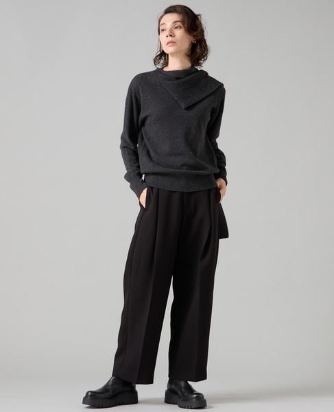 ストールデザインニットトップス 詳細画像 チャコールグレー 9
