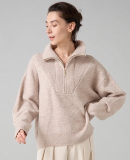 ハーフジップニット