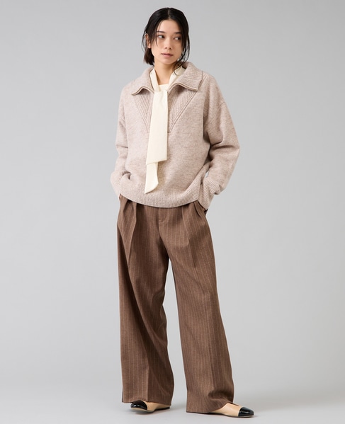 ハーフジップニット 詳細画像 ベージュ 15