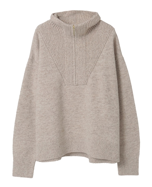 ハーフジップニット 詳細画像 ベージュ 17