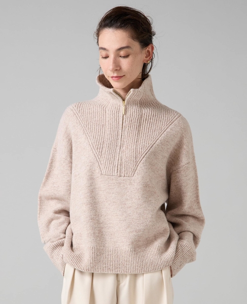 ハーフジップニット 詳細画像 ベージュ 2