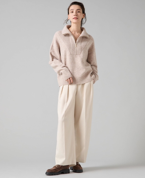ハーフジップニット 詳細画像 ベージュ 3