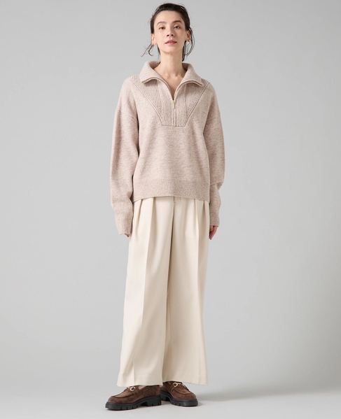 ハーフジップニット 詳細画像 ベージュ 4