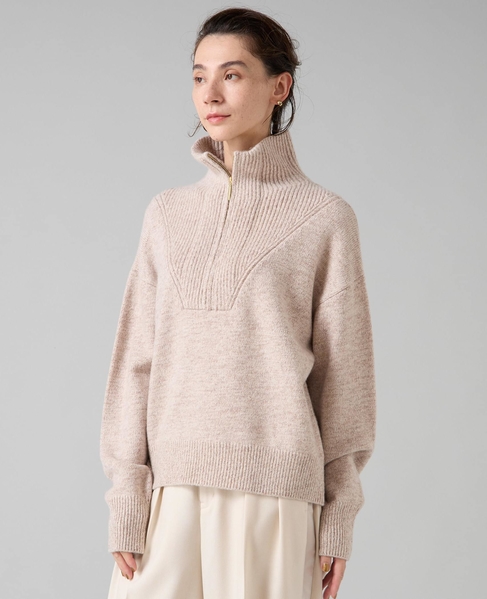 ハーフジップニット 詳細画像 ベージュ 7
