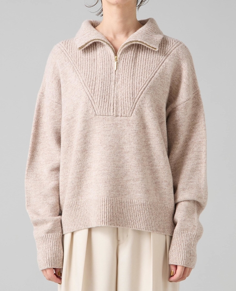 ハーフジップニット 詳細画像 ベージュ 8