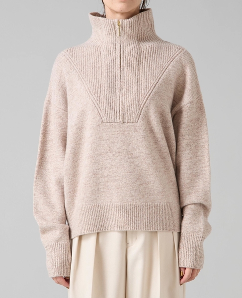 ハーフジップニット 詳細画像 ベージュ 9