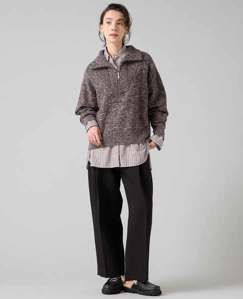 ハーフジップニット 詳細画像 ブラウン 11