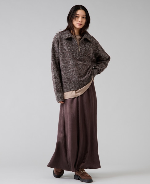 ハーフジップニット 詳細画像 ブラウン 14