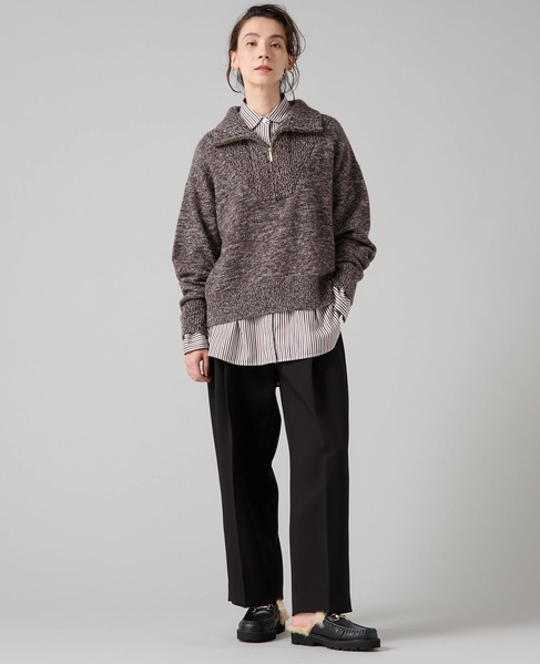 ハーフジップニット 詳細画像 ブラウン 4