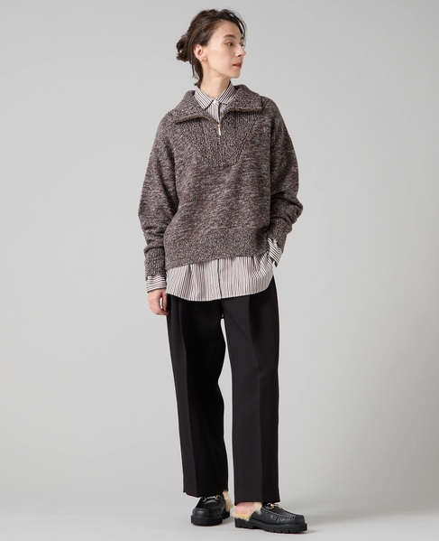 ハーフジップニット 詳細画像 ブラウン 5