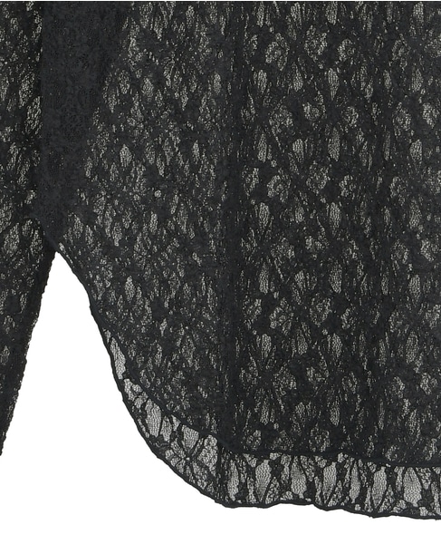 クルーネックレーストップス 詳細画像 ブラック 10