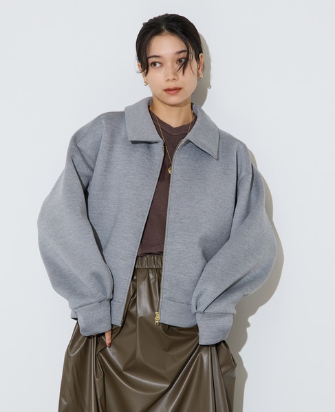 ジップ開きブルゾン 詳細画像 杢グレー 2