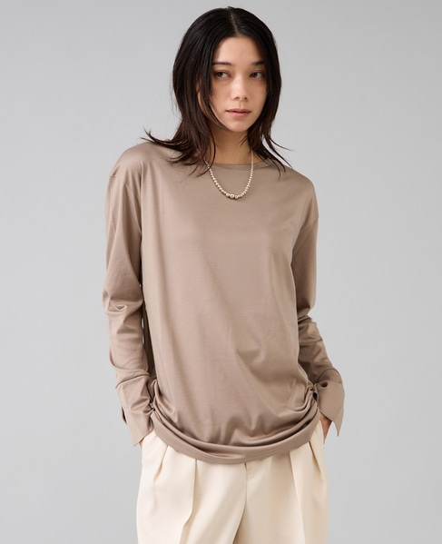 袖口カフスカットソー 詳細画像 モカ 2