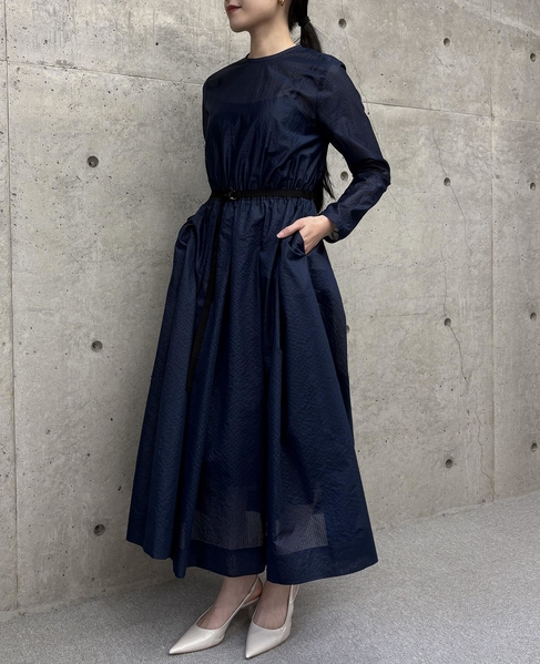 ロングスリーブフレアワンピース 詳細画像 ネイビー 3