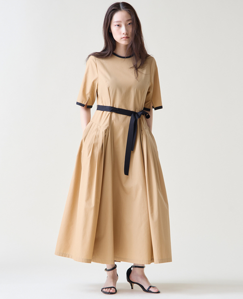 ショートスリーブコットンワンピース 詳細画像 ベージュ 1