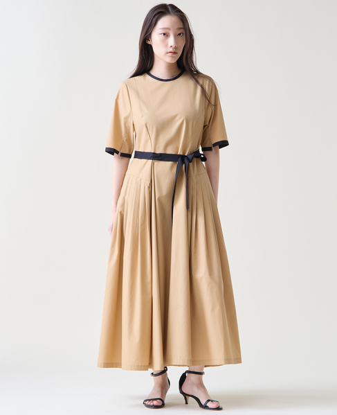 ショートスリーブコットンワンピース 詳細画像 ベージュ 2