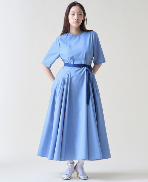 ショートスリーブコットンワンピース 詳細画像 ブルー 1