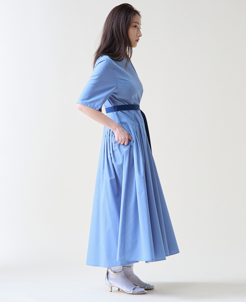 ショートスリーブコットンワンピース 詳細画像 ブルー 3