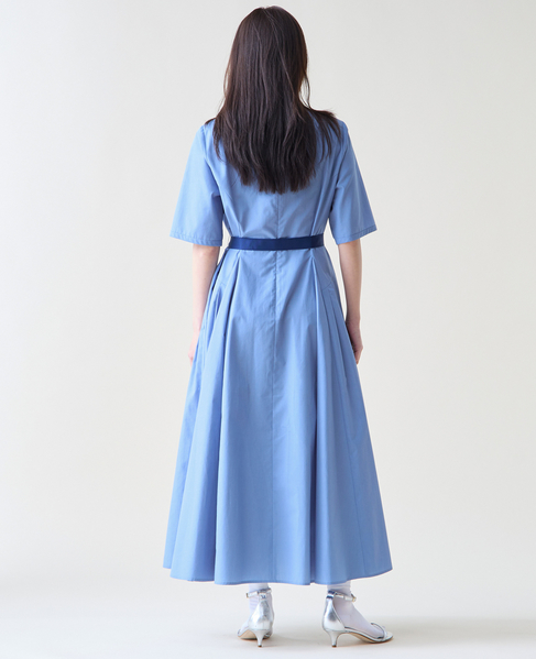 ショートスリーブコットンワンピース 詳細画像 ブルー 4