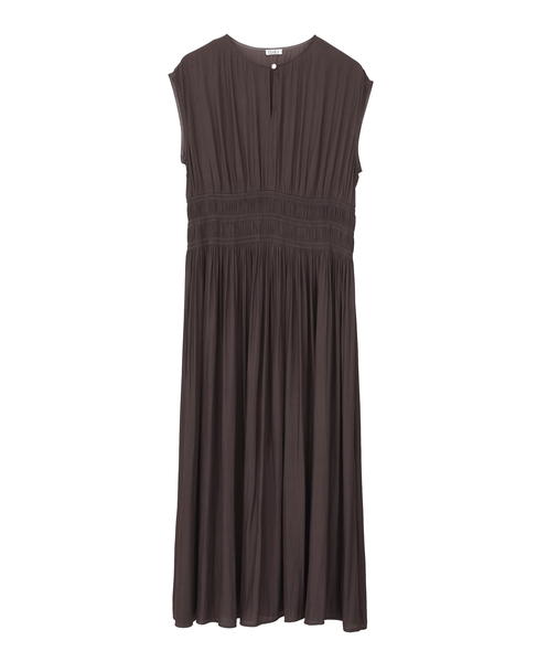 シャーリングワンピース 詳細画像 ブラウン 1