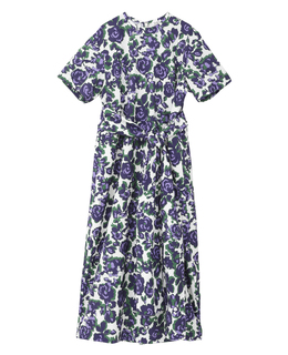 オールドローズプリントリボンワンピース