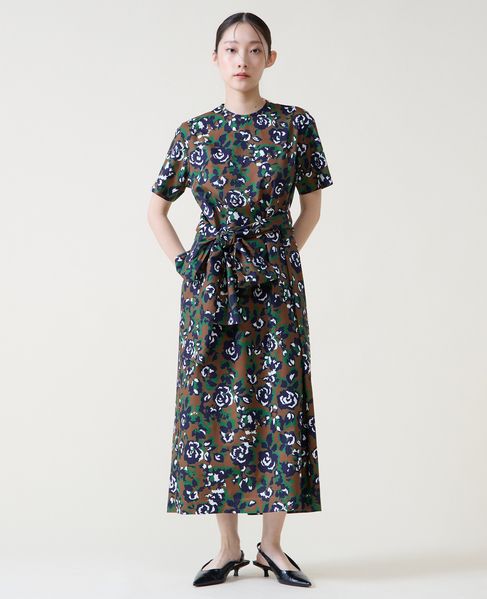 オールドローズプリントリボンワンピース 詳細画像 ブラウン 1