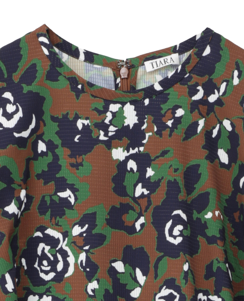 オールドローズプリントリボンワンピース 詳細画像 ブラウン 7