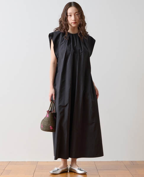 ネックギャザーワンピース 詳細画像 ブラック 1