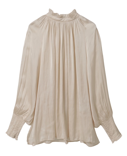 【定番】2wayフリルネックギャザーブラウス 詳細画像 アイボリー 3