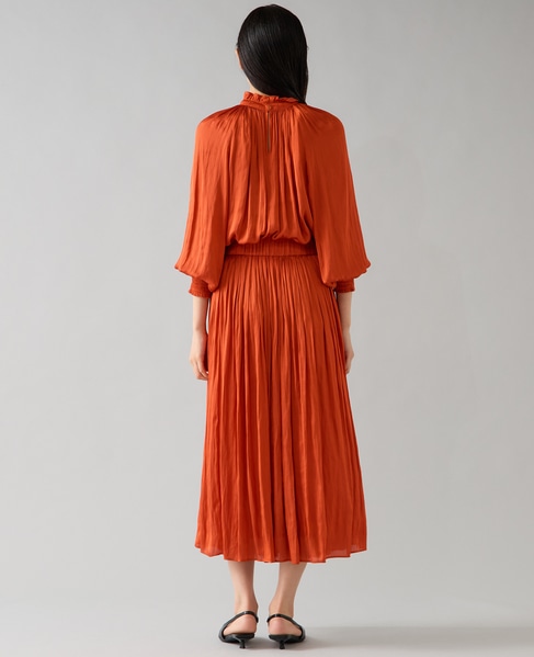 【定番】2wayフリルネックギャザーブラウス 詳細画像 オレンジ 10