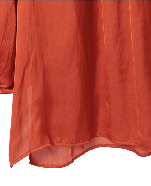 【定番】2wayフリルネックギャザーブラウス 詳細画像 オレンジ 15