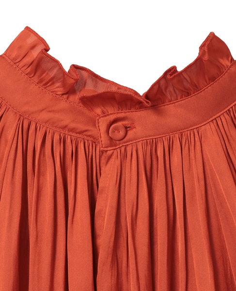 【定番】2wayフリルネックギャザーブラウス 詳細画像 オレンジ 16
