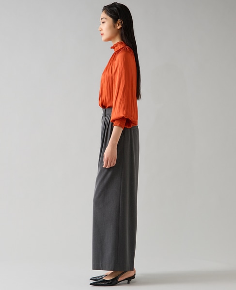 【定番】2wayフリルネックギャザーブラウス 詳細画像 オレンジ 5