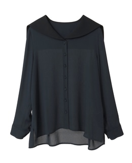 バイカラーセーラーブラウス