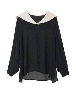 バイカラーセーラーブラウス