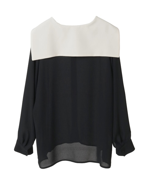 バイカラーセーラーブラウス 詳細画像 ブラック 2