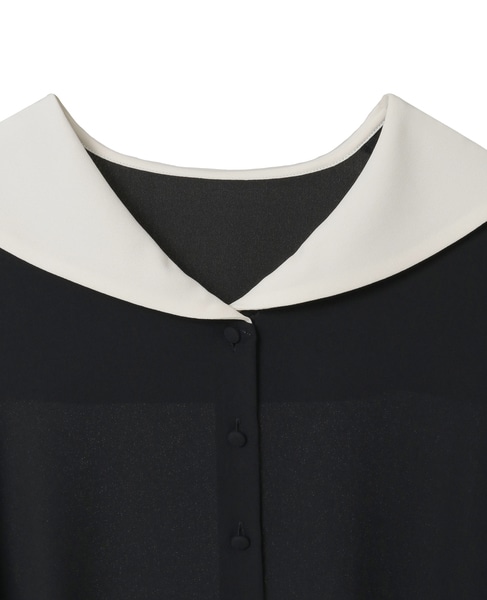 バイカラーセーラーブラウス 詳細画像 ブラック 3