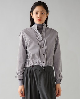 クロップドバンドカラーシャツ