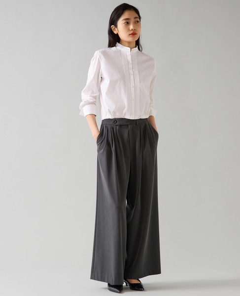 クロップドバンドカラーシャツ 詳細画像 アイボリー 4