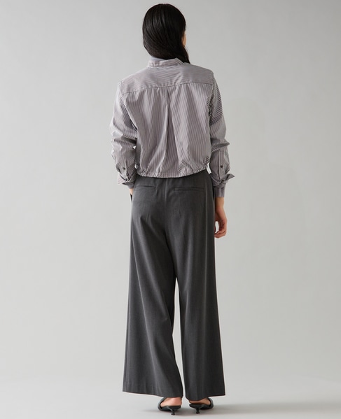 クロップドバンドカラーシャツ 詳細画像 ストライプ 7