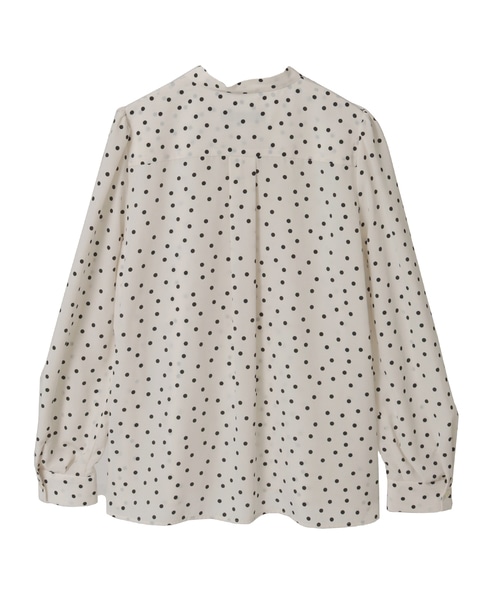 ドットプリントフリルブラウス 詳細画像 ホワイト 4