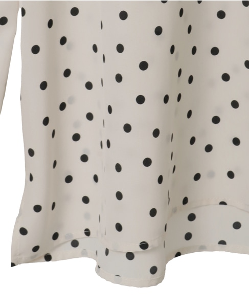 ドットプリントフリルブラウス 詳細画像 ホワイト 7