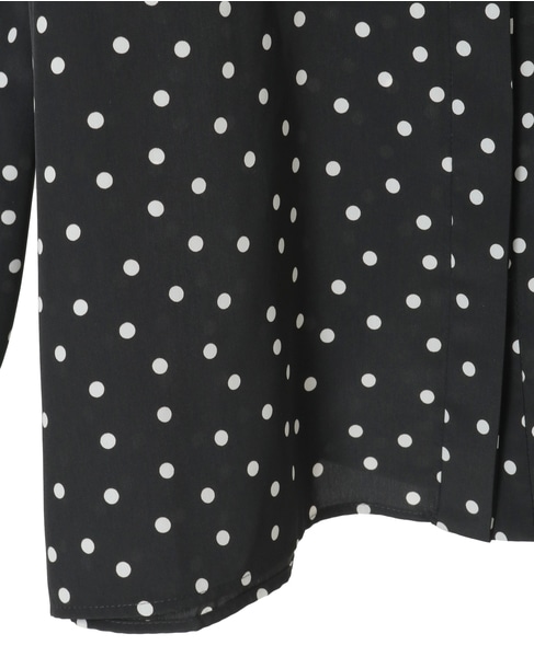 ドットプリントフリルブラウス 詳細画像 ブラック 14