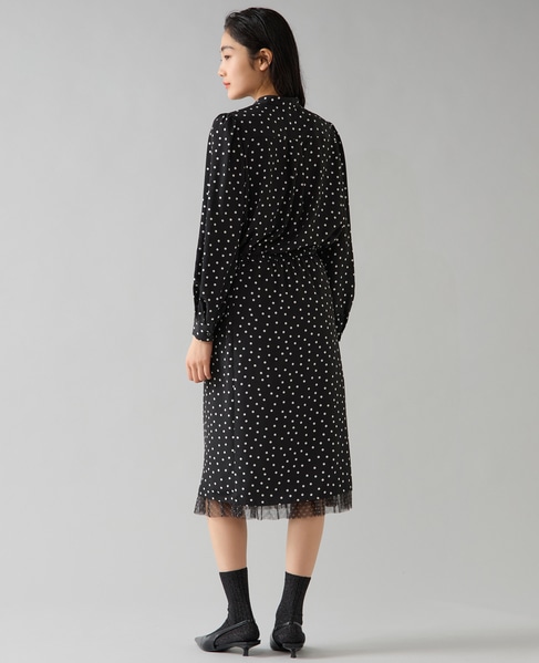 ドットプリントフリルブラウス 詳細画像 ブラック 6